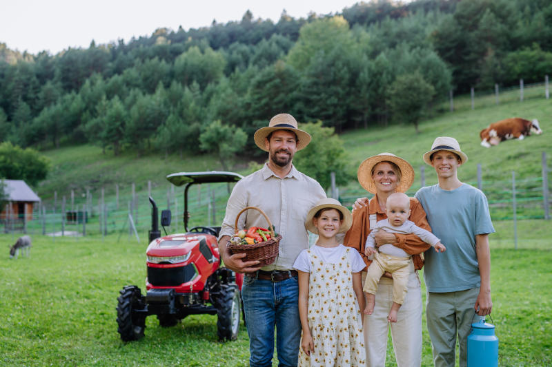 Family on their regenerative farm