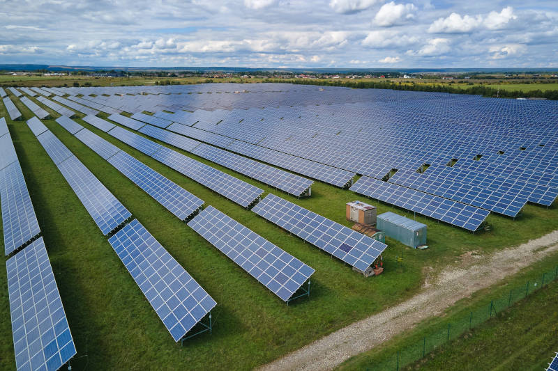 solar panels on a solar farm